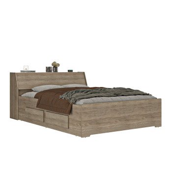 Cama de Casal Queen Size com 4 gavetas Ilan 1251 Castanho