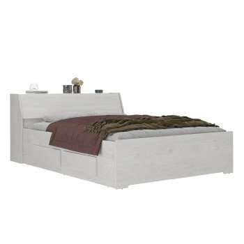 Cama de Casal Queen Size com 4 gavetas Ilan 1251 Carvalho Claro