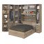 Guarda-Roupa de Canto com Cama Baú e Cantoneira 1219 Castanho