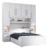Guarda-roupa de Casal com Cama Bau Padrão 1220 Branco 