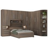 Guarda-Roupa de Canto Casal Completo e com Cama Baú 1222 San Remo