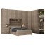Guarda-Roupa de Canto Completo e com Cama Baú Queen Size 1222 Castanho