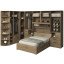 Guarda-Roupa de Canto Casal Completo e com Cama Baú 1222 Castanho