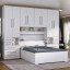 Guarda-roupa de Casal com Cama Bau 1223 Branco
