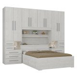 Guarda-roupa de Casal com Cama Bau 1223 Carvalho Claro