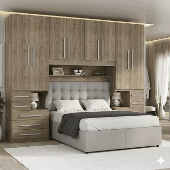 Guarda-roupa de Casal Queen Size Sem Cama 1223SQ Castanho