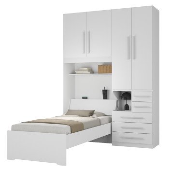 Guarda-Roupa de Solteiro sem Cama 1225D Branco