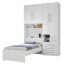 Guarda-Roupa de Solteiro com Cama 1225D Carvalho Claro