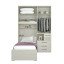 Guarda-Roupa de Solteiro com Cama 1225D Carvalho Claro