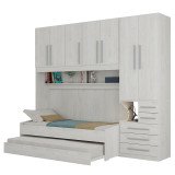 Guarda Roupa de Solteiro com 2 Camas 1326D Carvalho Claro