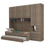 Guarda Roupa de Solteiro com 2 Camas 1326D Castanho