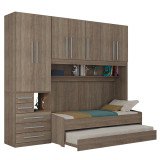 Guarda Roupa de Solteiro com 2 Camas 1326E Castanho
