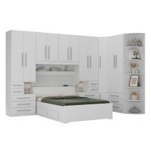 Guarda Roupa de Casal Padrão de Canto e sem Cama 1344S Branco