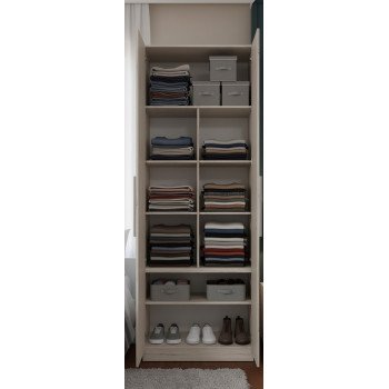 Guarda-Roupa de Solteiro Modular com Nichos 1012 Carvalho