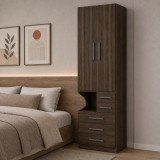 Guarda-Roupa De 2 Portas Com Mesa de Cabeceira 1224 Direito San Remo