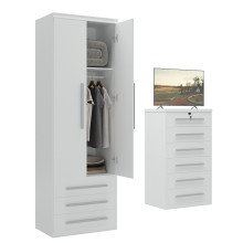 Guarda-Roupa de Solteiro 2 Portas Modular 1303 Branco