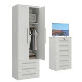 Guarda-Roupa de Solteiro 2 Portas Modular 1303 Carvalho