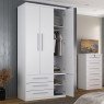Guarda-Roupa de Solteiro 3 Portas com Sapateira 1307 Branco