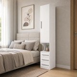 Guarda-Roupa Modular 1p Com Mesa de Cabeceira 1416 1416 Direito Branco