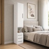Guarda-Roupa Modular 1p Com Mesa de Cabeceira 1416 1416 Esquerdo Branco